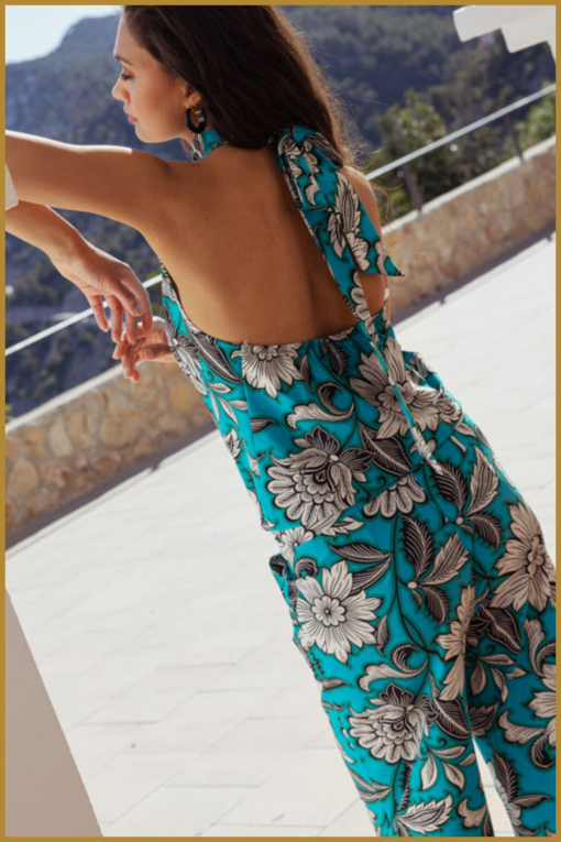 STUDIO ANNELOES -  Monica flower jumpsuit turqoise kit - STU230053 - Afbeelding 3
