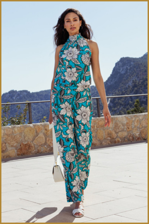 STUDIO ANNELOES - Monica flower jumpsuit turqoise kit - STU230053