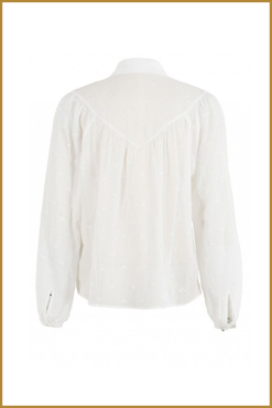 Alternative view of MSCW - blouse 131-05-Ingibor wool white solid - MOS230041