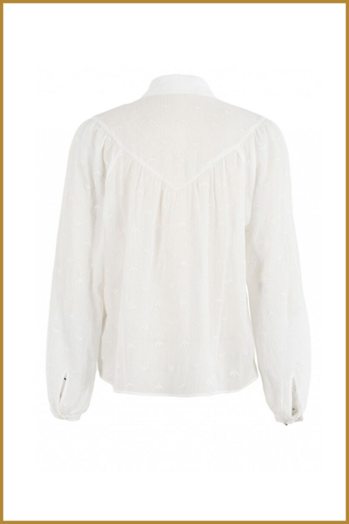 MSCW - blouse 131-05-Ingibor wool white solid - MOS230041 - Afbeelding 2