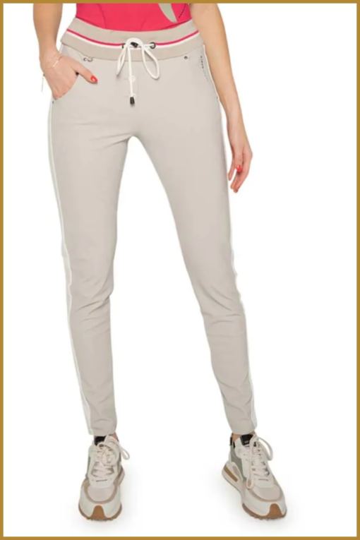 ZIP73 - Broek boord - ZIP230012 sand/streep/framboos