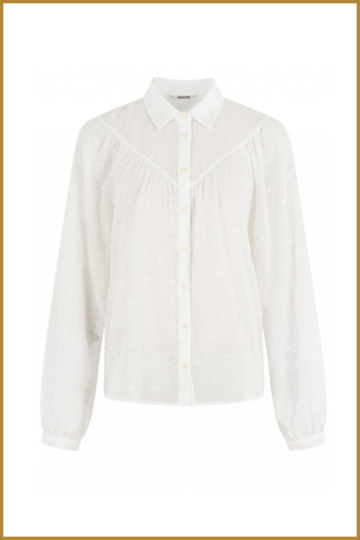 MSCW - blouse 131-05-Ingibor wool white solid - MOS230041
