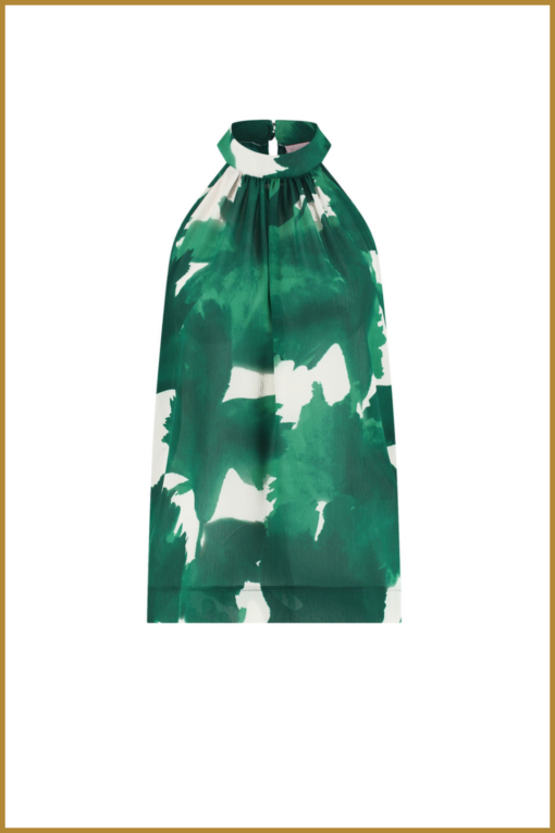 STUDIO ANNELOES -  Sara aquarel top offwhite green - STU230079 - Afbeelding 2