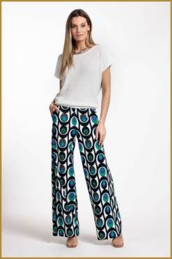 Alternative view of STUDIO ANNELOES - Lexis retro trousers skyemerald - STU230027