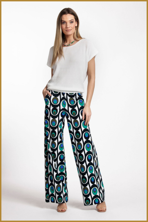 STUDIO ANNELOES - Lexis retro trousers skyemerald - STU230027 - Afbeelding 2