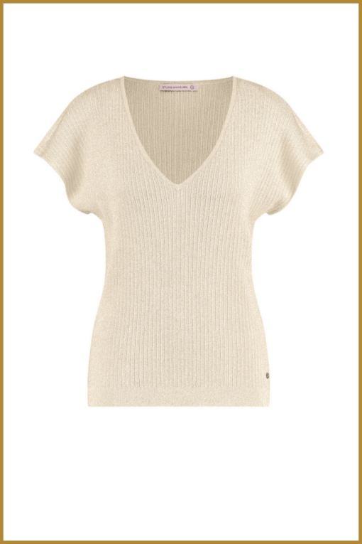 STUDIO ANNELOES -  Tanya lurex pullover offwhite - STU230080 - Afbeelding 2