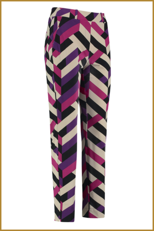 STUDIO ANNELOES - Anke graphic trousers off white/raspberry - STU23092 - Afbeelding 3