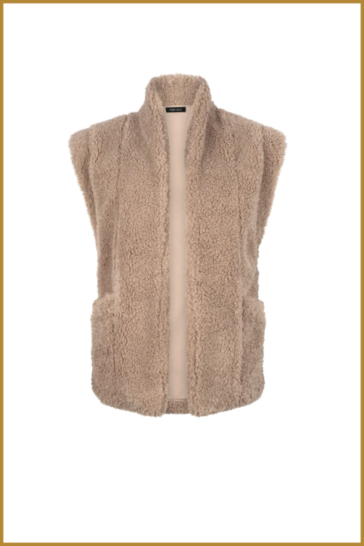 YDENCE - Gilet Abby taupe - YDE230044