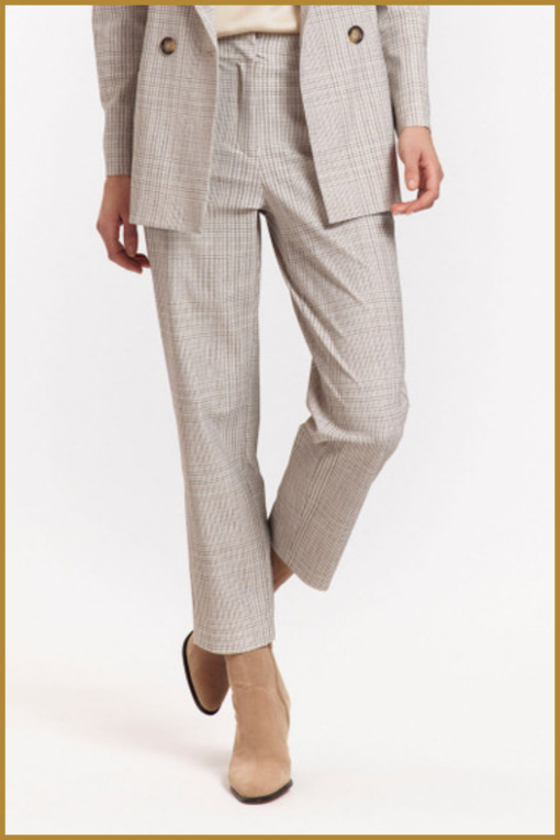 STUDIO ANNELOES - Mira check trousers cappucino - STU23091