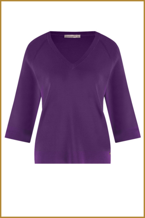STUDIO ANNELOES - MMarijn vneck pullover STU230095 - Afbeelding 2