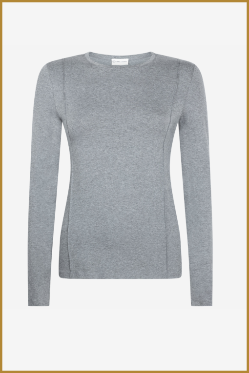 JL - Organic Top TS02 - grey melange - JAN230064 - Afbeelding 2
