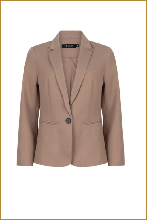 YDENCE - Blazer Isabaeu taupe - YDE230054 - Afbeelding 2