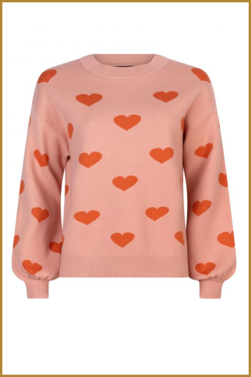YDENCE - Knitted sweater Harper blush/rust - YDE230049 - Afbeelding 2