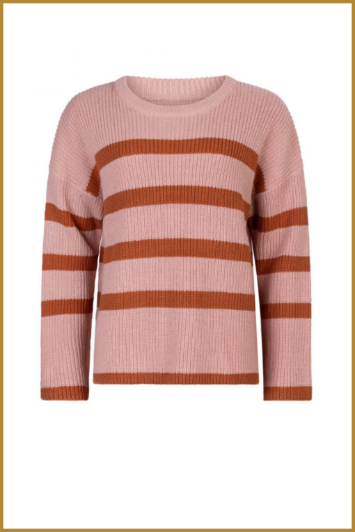YDENCE - Knitted sweater Romee blush/rust - YDE230047