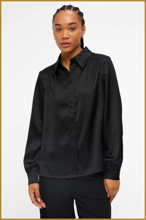 Shirt OBJSATEEN - OBJ230066 black