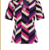 STUDIO ANNELOES - Sophie graphic top off white/raspberry - STU23093