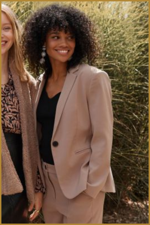 YDENCE - Blazer Isabaeu taupe - YDE230054