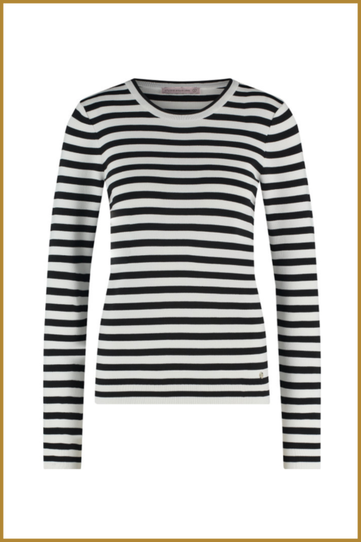 STUDIO ANNELOES - Luna stripe pullover stu230094 offwhite black