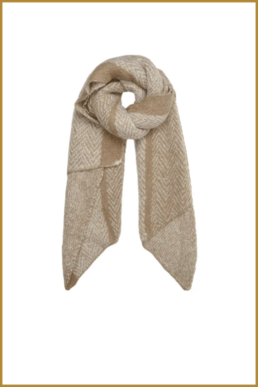 INUZ -  Sjaal zigzag print multi - YEH230001 beige - Afbeelding 2