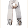 INUZ - Multikleuren wintersjaal met franjes - YEH230009 grijs