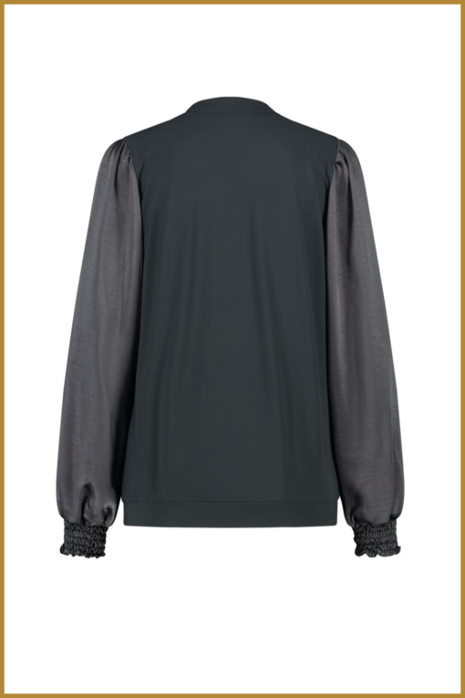 ZIP73 - Top Ruffle Mouw Glans Grijs - ZIP230020 - Afbeelding 2