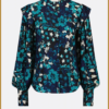 FABIENNE CHAPOT - Philo Blouse black teal - FAB230063