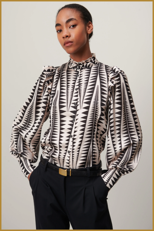 JL -  Kim blouse white black - JAN230062