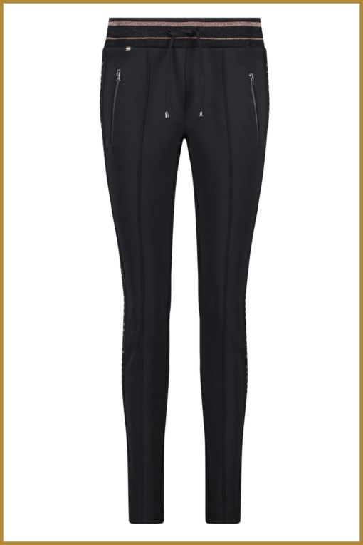 ZIP73 -  Broek Pintuck Heavy Weight Zwart/Ros- ZIP230027
