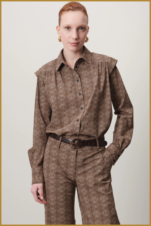 JL- Hanna Blouse Technical Jersey- brown -JAN230052