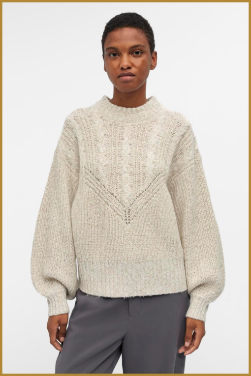 Object - Pullover OBJNOVA Stella - OBJ230073 humus melange - Afbeelding 2