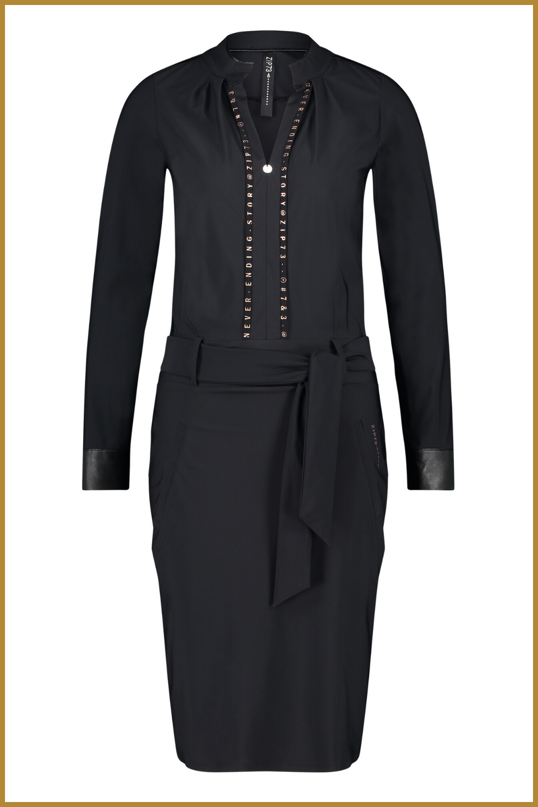 ZIP73 Jurk Zip73 Tape Zwart ZIP230017 Zwart XS
