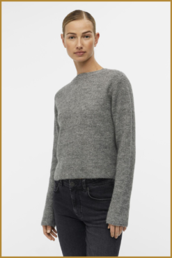 Alternative view of OBJECT - OBJPARVI KNIT CARDIGAN  - OBJ230082 medium grey melange