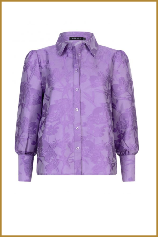 YDENCE - Blouse Jocelynn lilac - YDE230066 - Afbeelding 2
