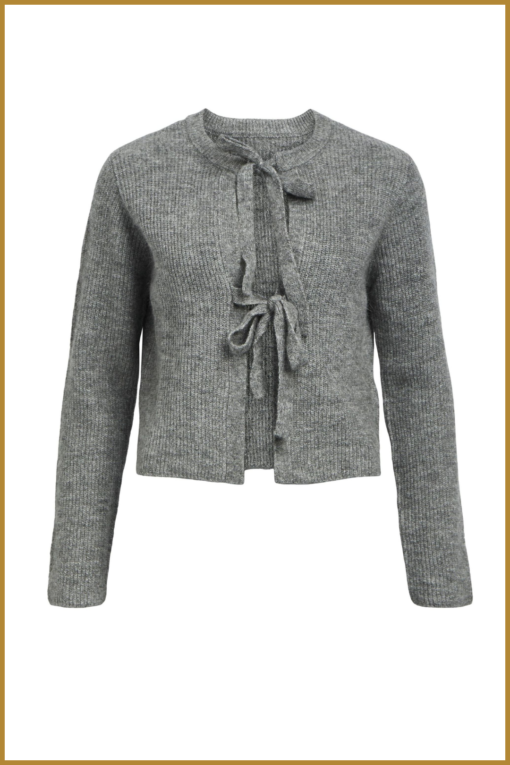 OBJECT - OBJPARVI KNIT CARDIGAN  - OBJ230082 medium grey melange