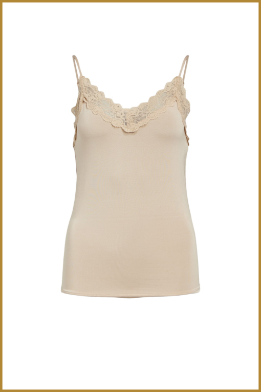 OBJECT - OBJLEENA NEW LACE SINGLET - OBJ230086 humus