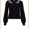 OBJECT - OBJTHESS L/S KNIT EMBROIDERY CARDIGAN E black -OBJ230105