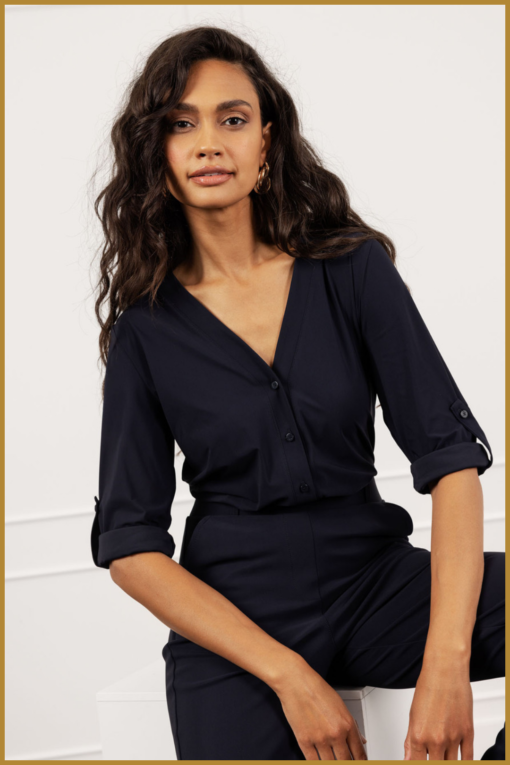 STUDIO ANNELOES - Evi blouse dark blue -STU230118