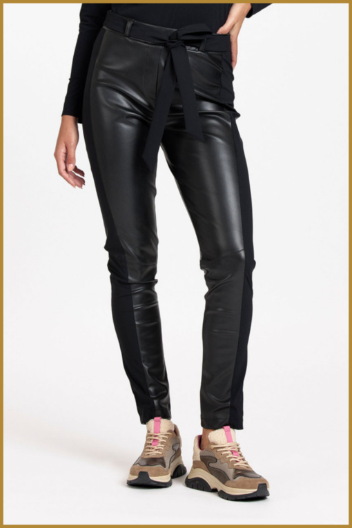 Studio Anneloes - Beau leather trousers - STU230113 black
