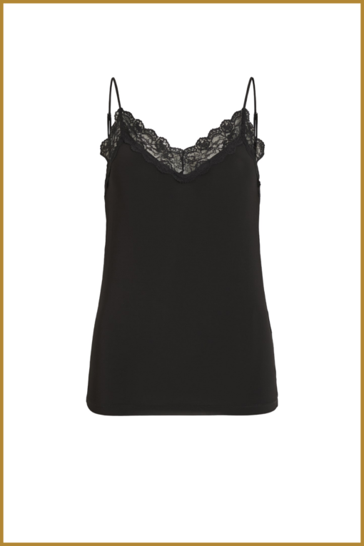 OBJECT - OBJLEENA NEW LACE SINGLET - OBJ230084 black