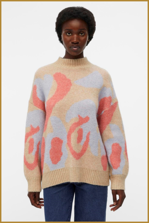 OBJECT - OBJJOYA L/S KNIT PULLOVER - OBJ230091 print