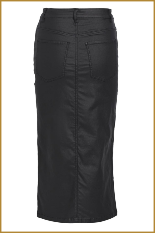 OBJECT - OBJNAYA COATED MW SKIRT NOOS zwart -OBJ230104 - Afbeelding 2