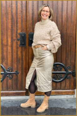 Alternative view of INUZ - Trui Beuk beige -INU230281