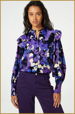 FABIENNE CHAPOT - Philo blouse Black/Bluemsbury - FAB230062