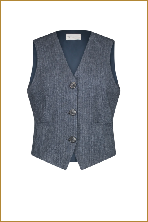 JL - Erik Vest Technical Jersey - blue denim - JAN230044 - Afbeelding 2