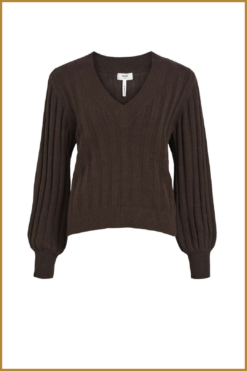 Alternative view of OBJALICE L/S V-NECK KNIT PULLOVER - OBJ230052 java