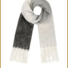 INUZ - Colored basic scarf -black white INU230022