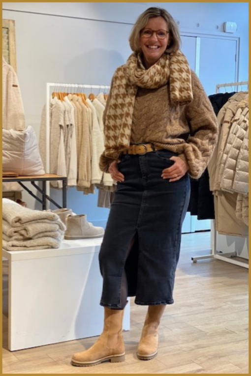 INUZ - Trui Beuk camel-INU230280 - Afbeelding 2