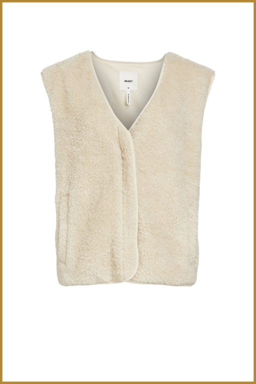 OBJECT - OBJELLA WAISTCOAT - OBJ230077 sandshell - Afbeelding 2
