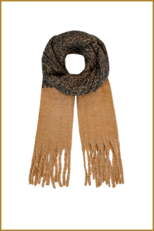 INUZ - |Colorful scarf beige black-YEH230028