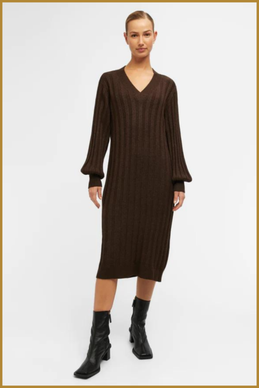 Object - OBJALICE L/S KNIT DRESS - OBJ230043 Java